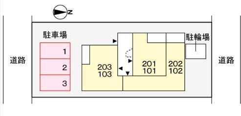 拡大写真:scimia Luce 1階102の配置図