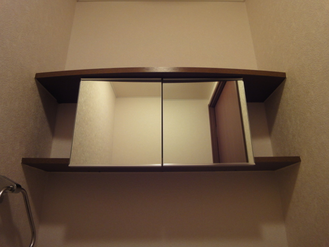 拡大写真:フローラかじま 2階202のトイレ上収納